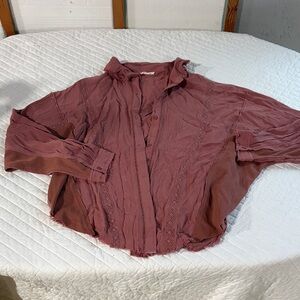 Miss Me Mauve Button Down Shirt